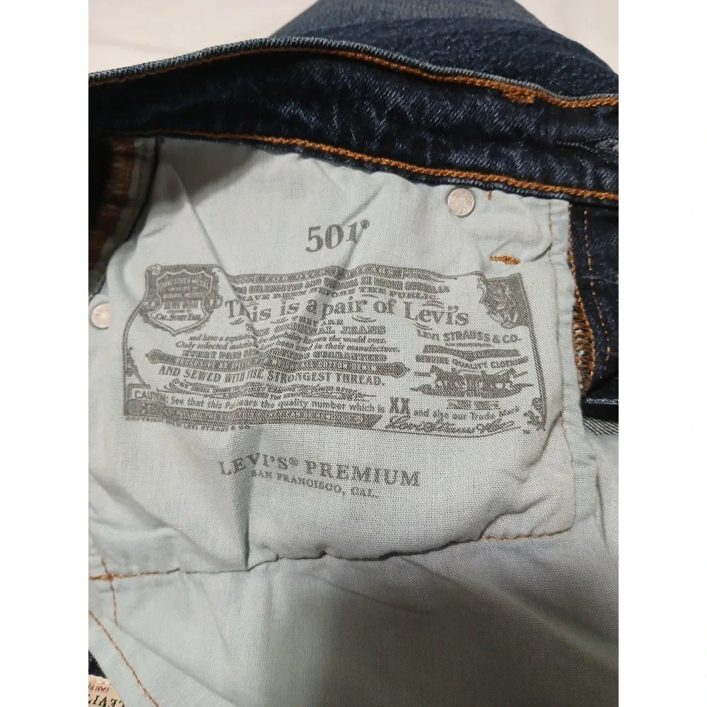 Levis 501 Original Fit Jeans Womens 25x30 Dark Wash Straight Leg 12501-0554